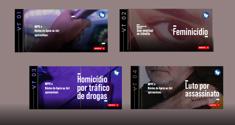 Montagem com as capas dos quatro vídeos
